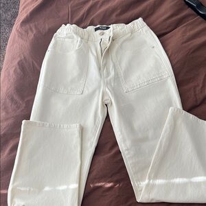 Hudson Jeans Cream Elastic Waist Pants